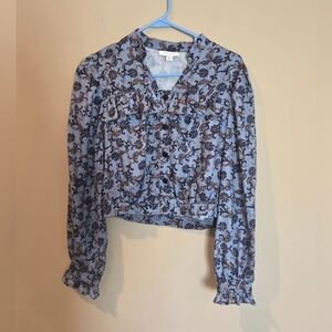 3/16 Topshop Paisley Frill Cropped Blouse